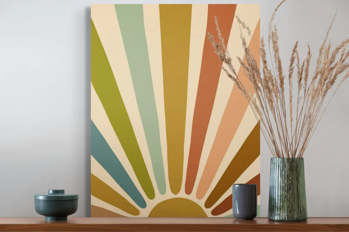 Tableau Soleil Rétro – Boho chic – vue 2