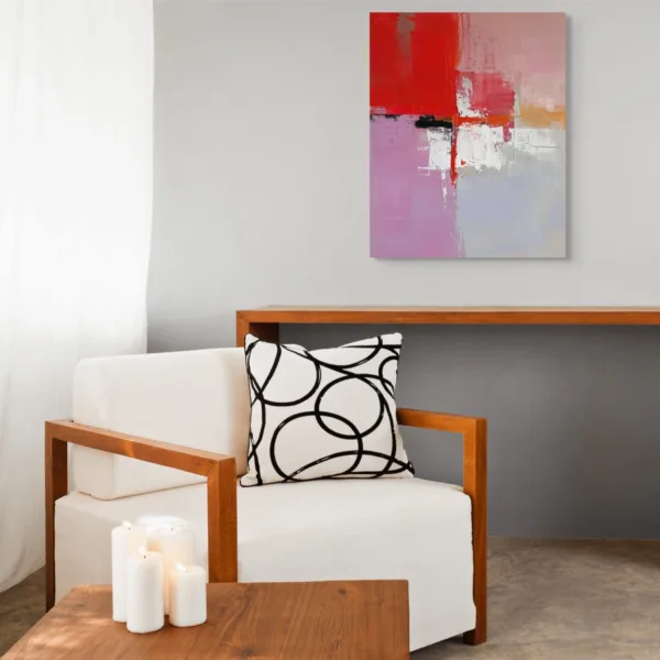 Tableau Fusion Écarlate – Abstrait – vue 2