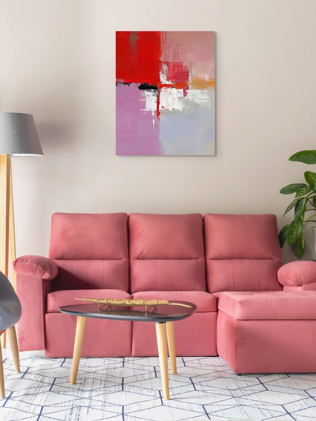 inspiration.ma - Fusion Écarlate - Abstraction Moderne - pinkyy red 1 scaled