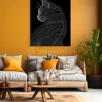 Tableau Silhouette Féline – Abstrait – vue 2