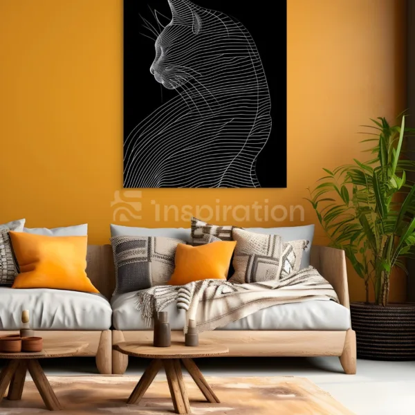 Tableau Silhouette Féline – Abstrait – vue 2