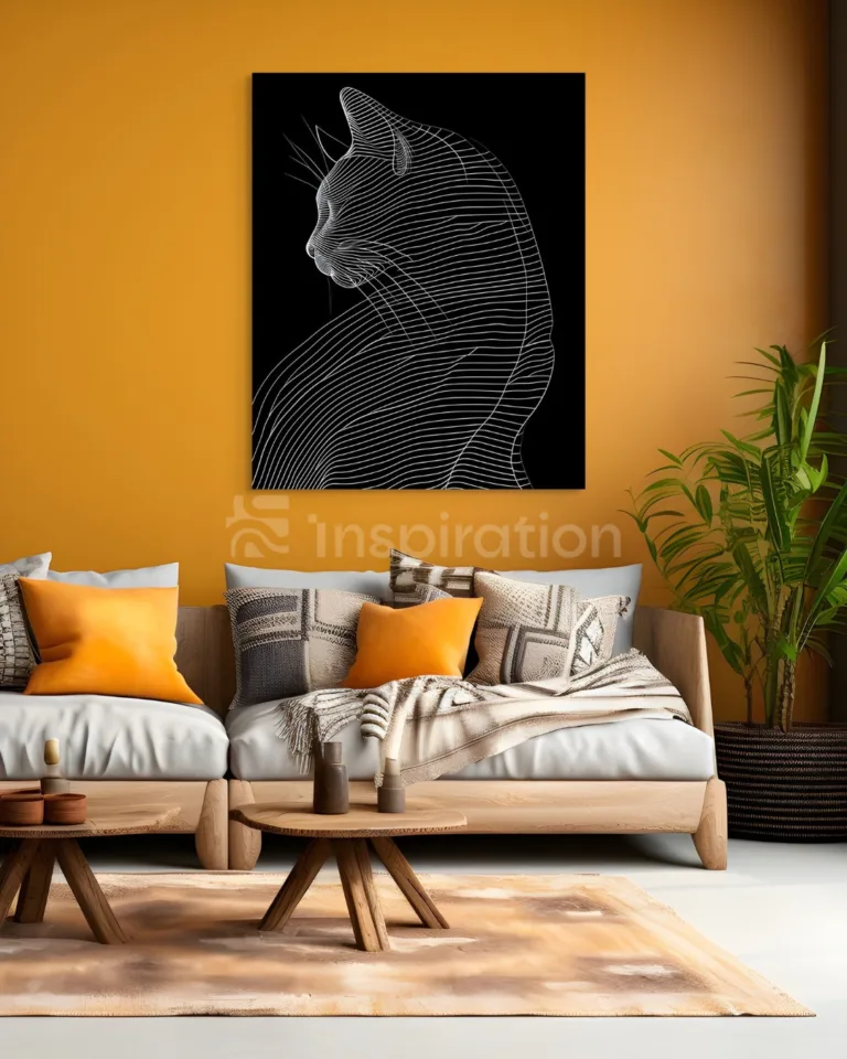 Tableau Silhouette Féline – Abstrait – vue 2