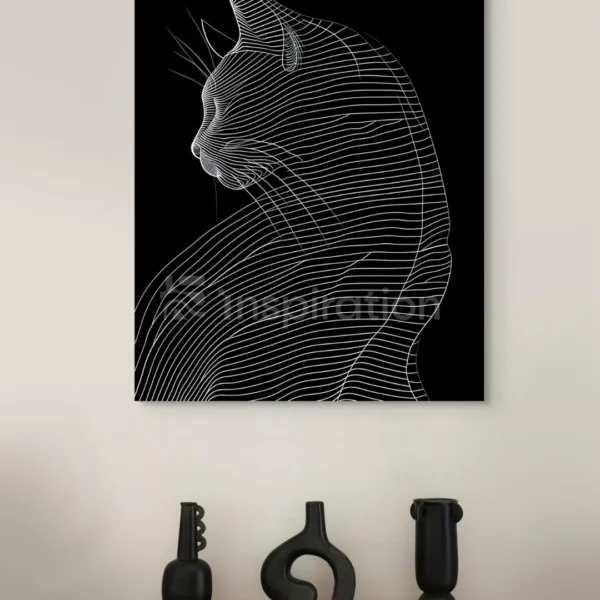 Tableau Silhouette Féline – Abstrait – vue 3