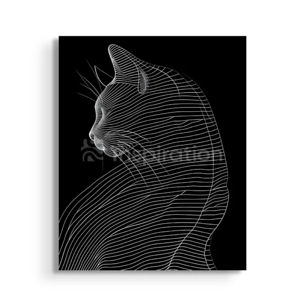 Tableau Silhouette Féline – Abstrait