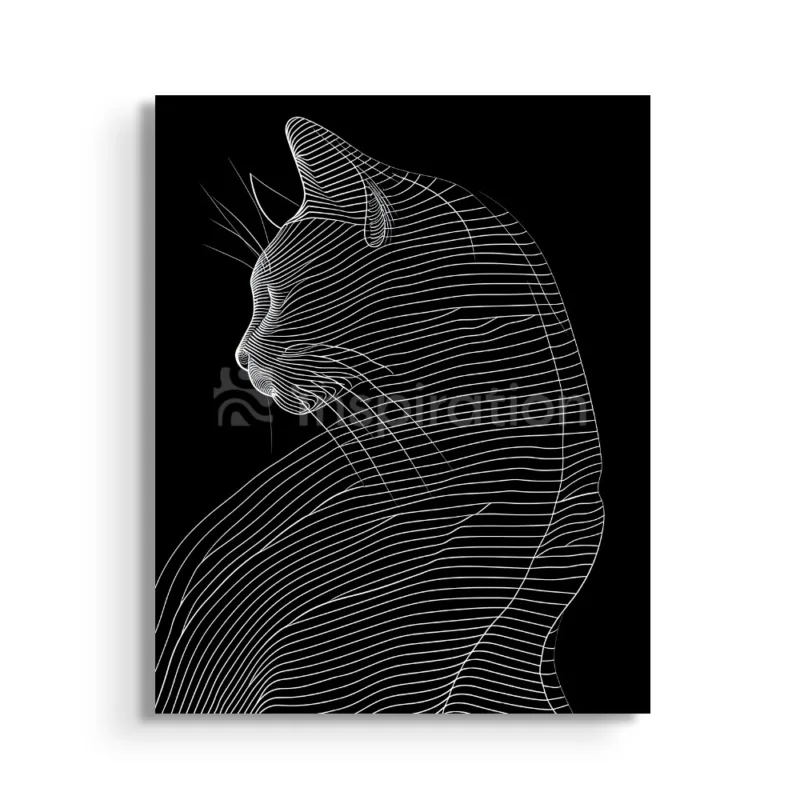 Tableau Silhouette Féline – Abstrait