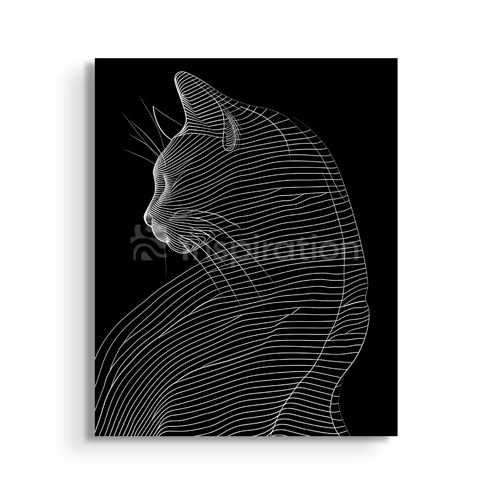 Silhouette Féline - Art Minimaliste